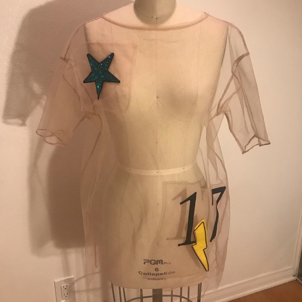 Sheer mesh T-shirt dress